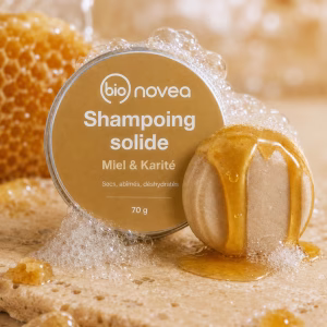 shampoing pour les cheveux secs – shampoing solide miel et karité 70 g